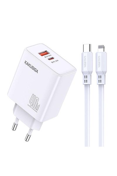 REDz Accessories KSC-937 Adapter Pack with 1M Lightning Cable, iPhone Compatible, 40W Power, White