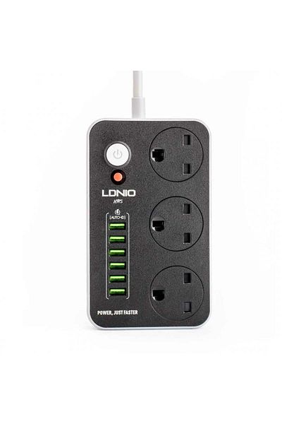 LDNIO SC 3604 Electrical Extension 5m, Fire-Resistant with 3 Sockets and 6 USB Ports