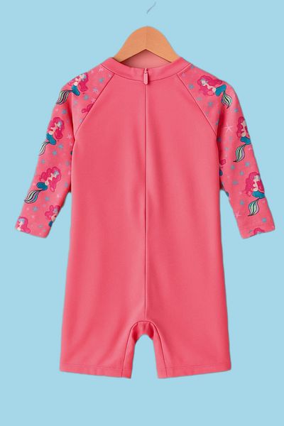 My Kids Wear Girls' Long Sleeve and Zippered Swimsuit 2 -10 Years 11903