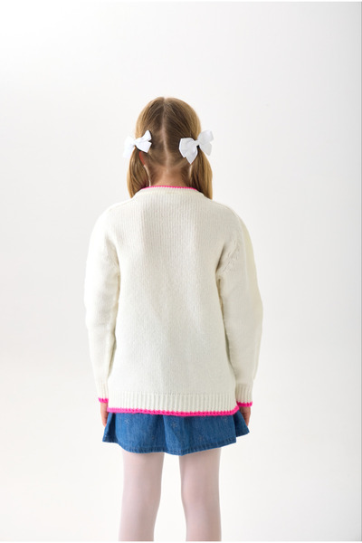Nisrakids Butterfly Patterned Girl's Knitwear Sweater - Soft Textured