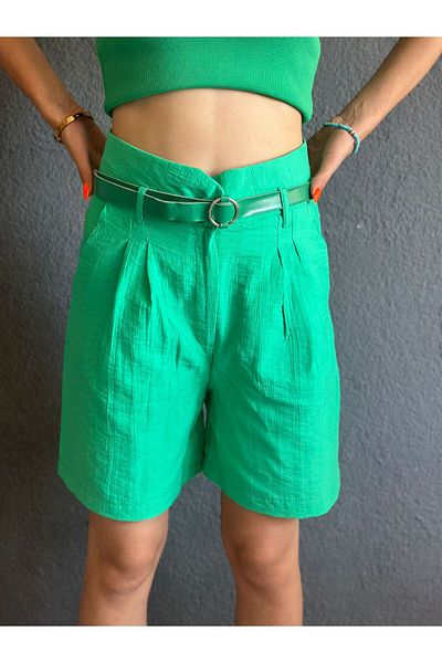 Gönülden Tasarım Green Belt Women's Shorts Size S