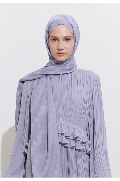 Freshscarfs Nori̇ Silk Jacquard Shal Lavender