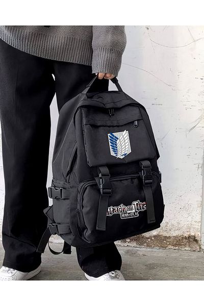 Touz Moda Geantă de școală cu rucsac Palaska imprimată Anime Attack on Titan