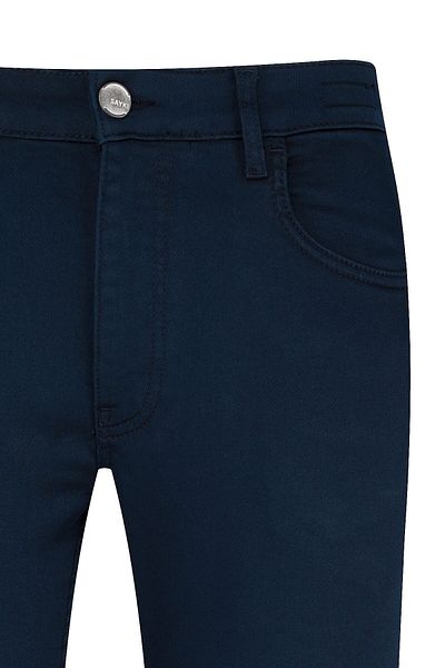 Hatemoğlu Navy Blue Slim Fit Cotton 5 Pocket Canvas Trousers