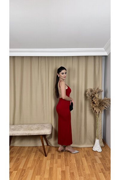 TEXXANA فستان ساندي بتفاصيل ظهر طويل معلق