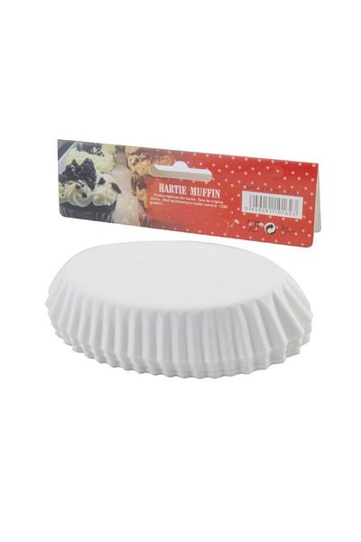 gogiva Muffin Paper Set, Oval, White, 8.5x4.7x2 cm, 75 pcs