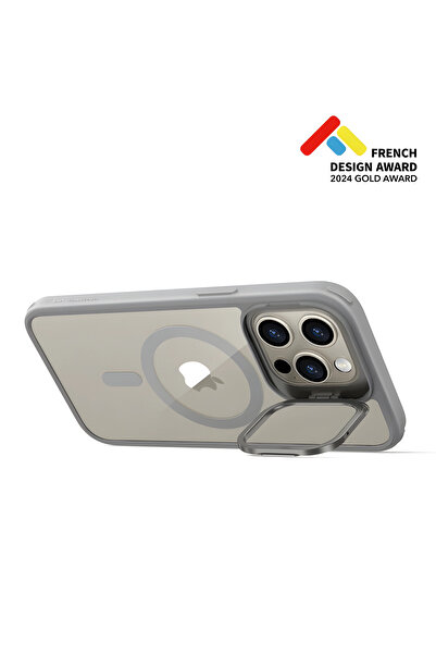 ESR Iphone 15 Pro Max HaloLock Mag safe Classic Hybrid Silikon Kılıf Şeffaf Gri