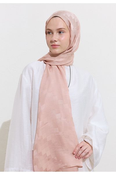 Freshscarfs Nori̇ Silk Jacquard Shal Powder