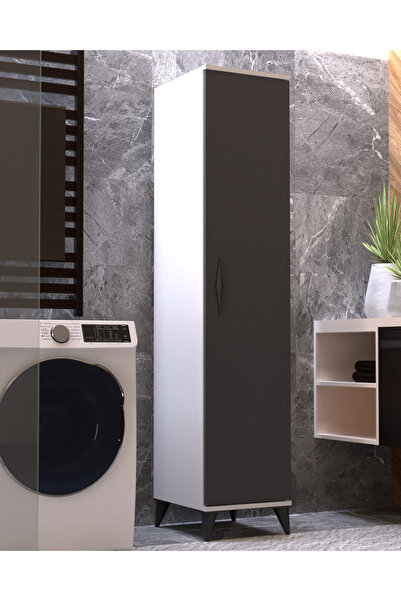 Mossano Vesso Tek Kapaklı Dolap Çok Amaçlı Dolap Banyo Dolabı Mutfak Dolabı K...