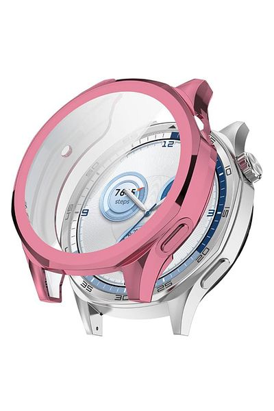 REDz Accessories Soft Protection Case with Cover, Huawei Watch GT5 (46MM), Screen Protector, Silicone, Pink