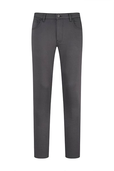 Hatemoğlu Anthracite Slim Fit Cotton 5 Pocket Canvas Trousers