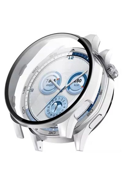 REDz Accessories Husă de sticlă, Huawei Watch GT5 (46MM), protecție ecran și rezistentă la șocuri, argintie