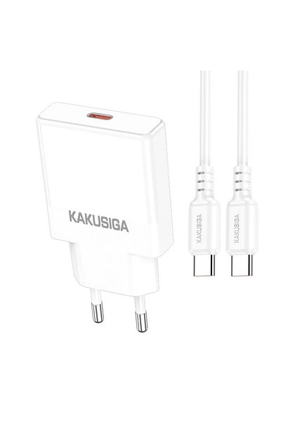 REDz Accessories KSC-1266 Adapter and 1M Type-C Cable, Compatible with iPhone 15/16 and Android, Power 25W, White