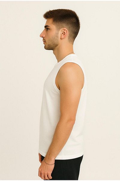 AXXEL Men's White Strap T-Shirt-D690