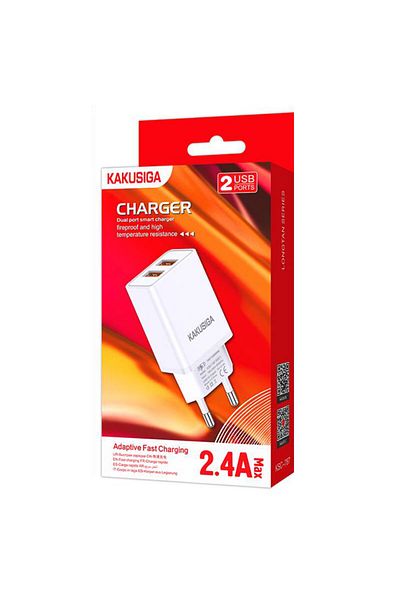 REDz Accessories Socket Adapter with 2 x USB, KSC-787, Fast Charging, Power 18W, White
