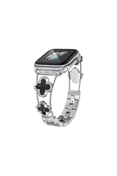 Alstrap Apple Watch 12-11-10 46mm 7 8 9 45mm 4 5 6 Se 44mm Uyumlu Taş Detaylı...