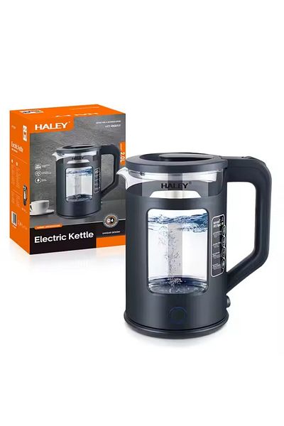 HALEY Water Kettle, 1800W, Portable, 2L Glass, Stainless Steel