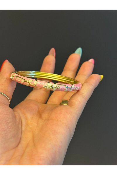 Gönülden Tasarım Steel Mineli Patterned Women's Handcuff Bracelet