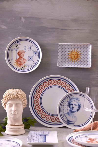 Kütahya Porselen Moderna Greek 12 Piece Service Set for 4 People