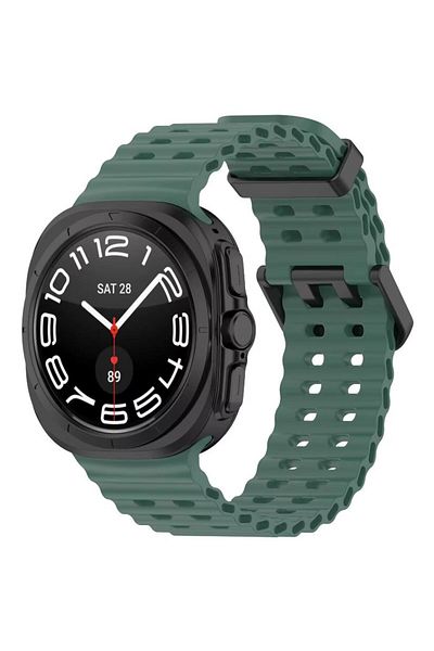 REDz Accessories Ocean Wave Strap, Sport Design, Compatible with Samsung Galaxy Watch Ultra 47mm, Silicone, Green