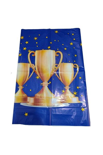 Kelebek Oyuncak Yellow Navy Blue Fan Trophy Themed Tablecloth 120X180 Cm.