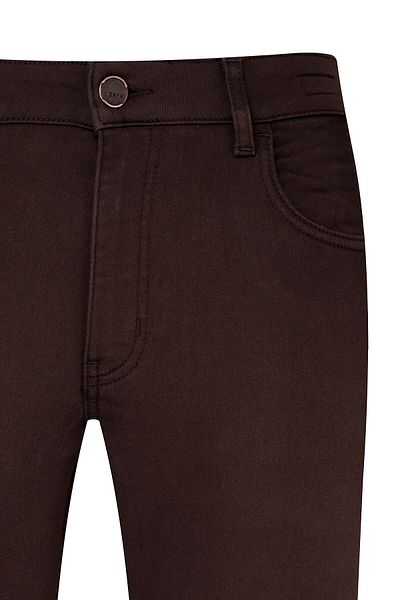 Hatemoğlu Καφέ Slim Fit Βαμβακερό παντελόνι καμβά 5 τσέπης