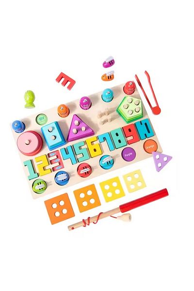 CREATIVE Educational toy for children 3 years+, 4 in 1, with 4 different jets, made of wood, multicolor