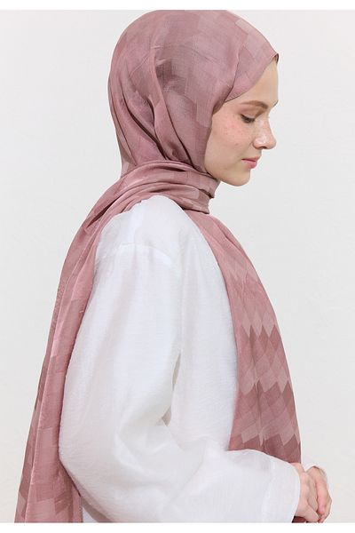 Freshscarfs Nori Silky Jacquard Shawl Lilac