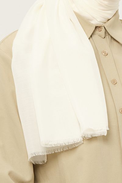 Madame Polo Plain Cheesecloth Shawl Thin Lightweight Summer Shawl Cream