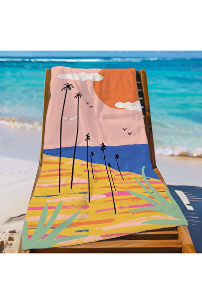 Piloji Retro Colorful Beach Towel 75X150 – Soft Textured, Quick Dry Beach Towel