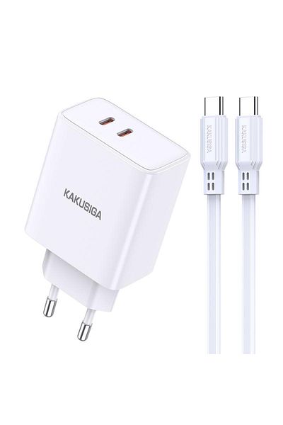 REDz Accessories KSC-923 Adapter Pack with 1M Type-C Cable, Compatible with iPhone 15/16 and Android, 40W, White