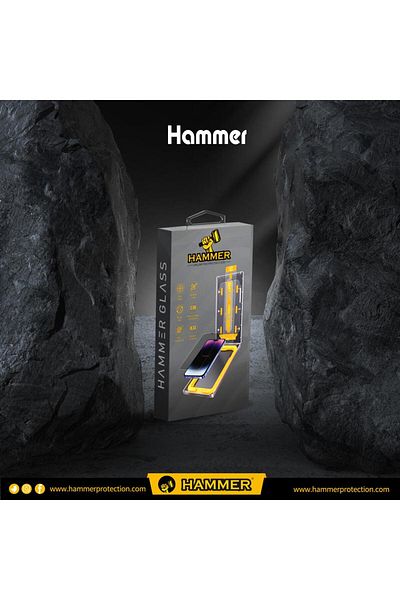 Hammer Hammer Easy Installation Tempered Glass Self-Adhesive Protection Compatible with iPhone 14 Regular / 13 Pro / 13 Regular Clear
