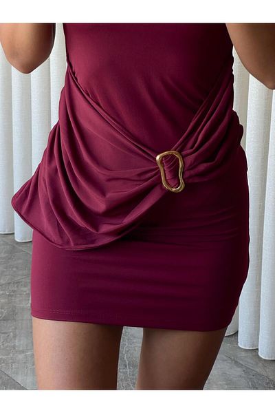 mydukkan.co Mini Dress with Belt Buckle