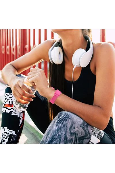 REDz Accessories Fitness Strap for Whoop, Adjustable with Button, Soft Silicone, Hot Pink