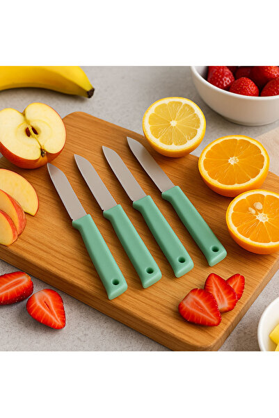 SİHİRLİ AYAKLAR مجموعة من 4 سكاكين فواكه خضراء نعناعية