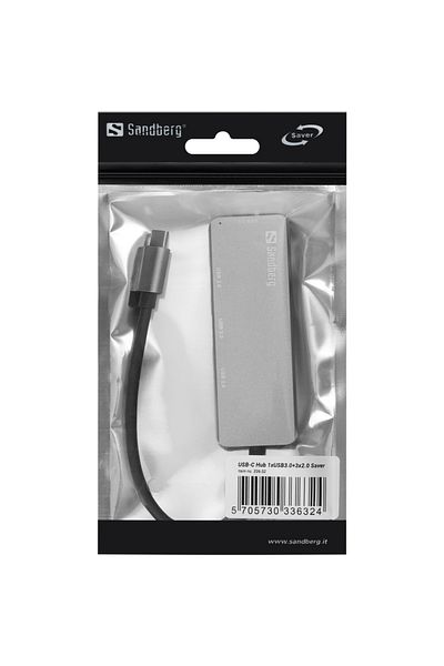 Sandberg USB-C Hub 1xUSB3.0+3x2.0 SAVER, 336-32