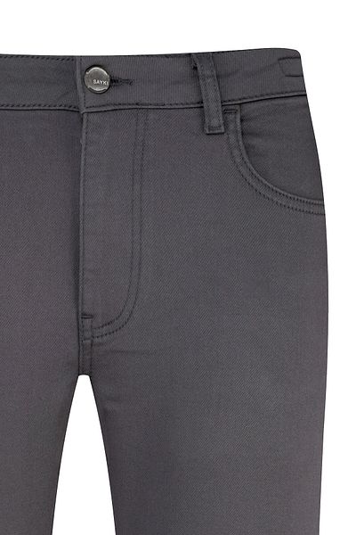 Hatemoğlu Anthracite Slim Fit Cotton 5 Pocket Canvas Trousers