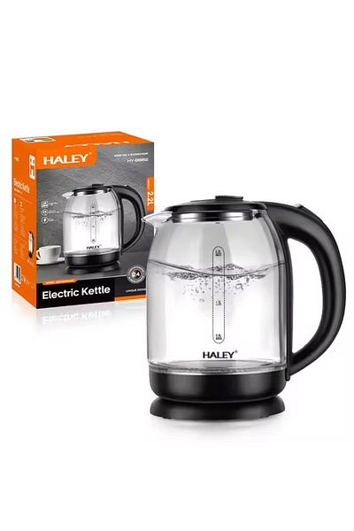 HALEY HY-8862 Electric Kettle: Portable 2.2L Glass, Fast Heating with Automatic Shut-Off