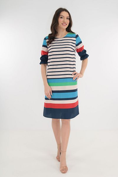 Vanessa Line RO Casual dress with multi-colored stripes