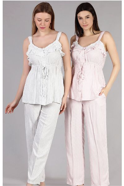 Bone Club Linen Striped Pajama Set