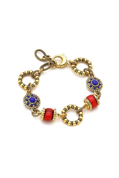 Mon Reve Golden Ember Mercan, Lapis Natural Stone Bracelet