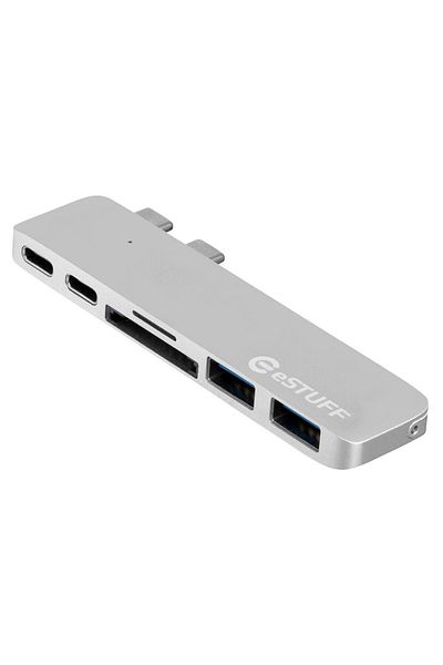eSTUFF Hub Thunderbolt argintiu de 40 GB, MacBook PRO 5K