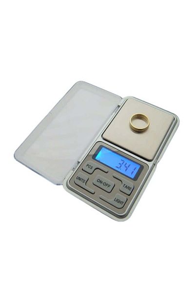 Depox IdeallStore® digital pocket scale, True Weight, LCD display, 12 cm, 500g maximum, silver