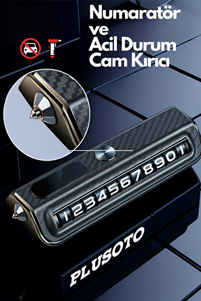 PlusOto مطرقة الطوارئ وعداد الأرقام يمكن إخفاءه متعدد الوظائف، عداد أرقام هات...