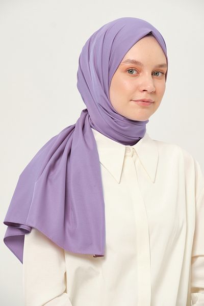 Madame Polo Plain Twil Shawl Lilac Non-Slip Wrinkle-Free Fabric