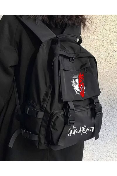 Touz Moda Geantă de școală cu spate Palaska imprimată Jujutsu Kaisen