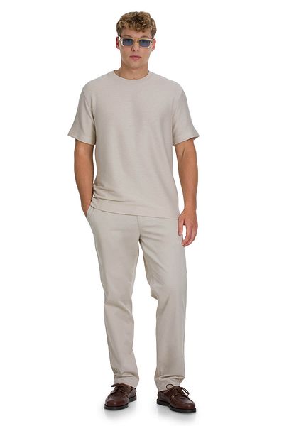 Hatemoğlu Beige Regular Fit Side Pocket Cotton Jogger Trousers