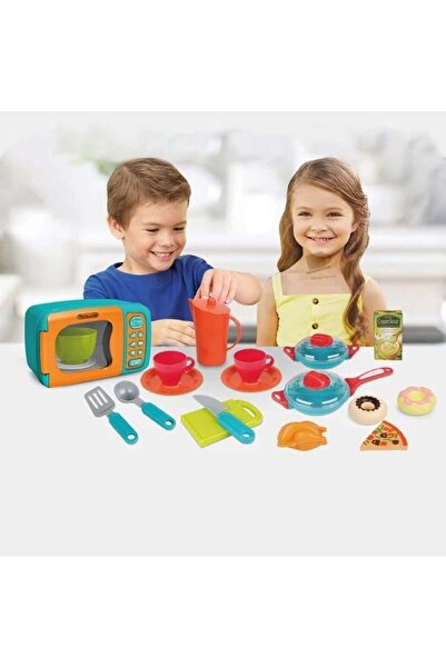 divendi-ro Cuptor cu microunde de jucărie cu accesorii și vase de gătit, 49x1...