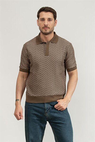 Emporio Armani Erkek Bisiklet Yaka T-Shirt Kahverengi