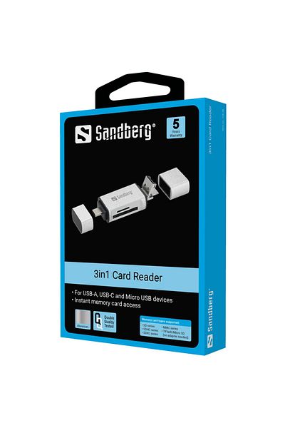 Sandberg Czytnik kart USB-C+USB+MicroUSB 136-28